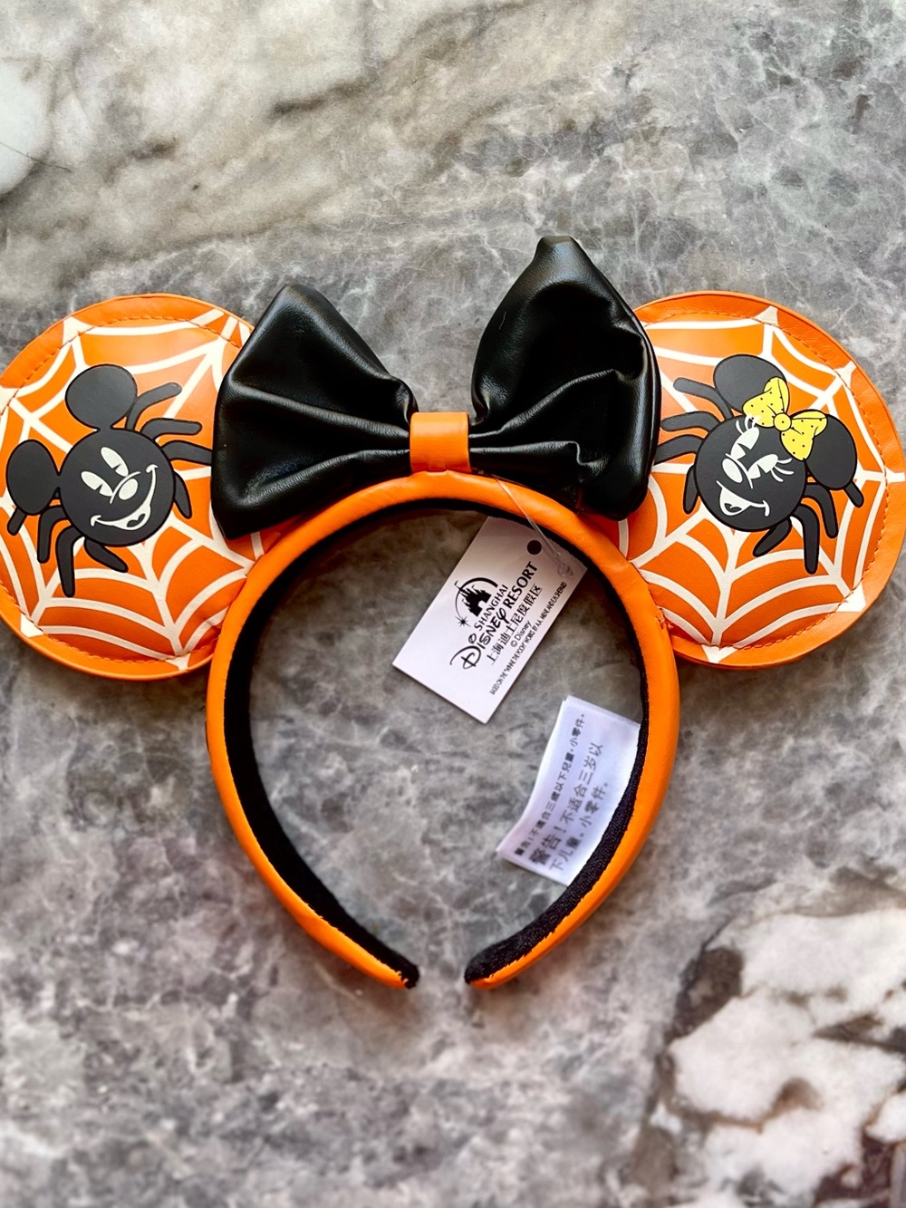 New Disney Halloween Spider Mickey & Minnie Ear Headband